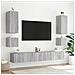 Mobili TV a Parete con Luci LED 2pz Grigio Sonoma 40,5x35x40 cm - Foto miniatura 5