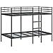 Letto a Castello senza Materasso Nero 100x200 cm in Acciaio - Foto miniatura 1