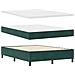 Letto Box Spring con Materasso e Panca Verde Scuro 140x200 cm Velluto - Foto miniatura 3