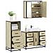 Set Mobili da Bagno 3 pz Rovere Sonoma in Legno Multistrato - Foto miniatura 2