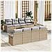 Set Divano da Giardino con cuscino 7 pcs Beige e Grigio Chiaro - Foto miniatura 2