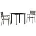 Set da Pranzo per Giardino 3 pcs Grigio Poly Rattan - Foto miniatura 1
