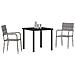 Set da Pranzo per Giardino 3 pcs Grigio Poly Rattan - Foto miniatura 3