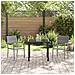 Set da Pranzo per Giardino 3 pcs Grigio Poly Rattan - Foto miniatura 4