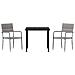 Set da Pranzo per Giardino 3 pcs Grigio Poly Rattan - Foto miniatura 7
