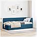 Cornice del letto ad angolo Blu 90 x 190 cm Velluto - Foto miniatura 2