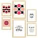 Set Di 6 Stampe Collezione Di Poster Rosa E Neri Con Estetica Collage Per La Decorazione D'interni A3 & A4 Telaio In Legno Chiaro - Foto miniatura 1