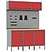 Set di mobili da lavoro con cassetto con blocco 8 pcs Rosso - Foto miniatura 1