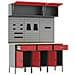 Set di mobili da lavoro con cassetto con blocco 8 pcs Rosso - Foto miniatura 5
