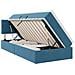 Letto con contenitore e LED Blu Scuro 90 x 200 cm Velluto - Foto miniatura 1