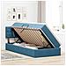 Letto con contenitore e LED Blu Scuro 90 x 200 cm Velluto - Foto miniatura 4