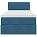 Letto con contenitore e LED Blu Scuro 90 x 200 cm Velluto - Foto miniatura 8
