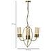 Lampadario Versailles 3 Luci In Ferro Dorato E Vetro Ambrato Ø 60 Cm - Foto miniatura 7