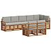 Set divani con cuscino 8 pcs Grigio Naturale e Chiaro - Foto miniatura 1