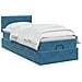 Letto ottomano con materasso Blu Scuro 100 x 200 cm Velluto - Foto miniatura 3