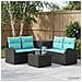 Set di divani 6 pz Nero e Blu Rattan sintetico e Acciaio - Foto miniatura 10