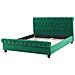 Letto Matrimoniale In Velluto Verde Stile Chesterfield 160x200cm Avallon - Foto miniatura 15