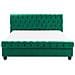 Letto Matrimoniale In Velluto Verde Stile Chesterfield 160x200cm Avallon - Foto miniatura 16