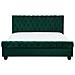 Letto Matrimoniale In Velluto Verde Stile Chesterfield 160x200cm Avallon - Foto miniatura 13