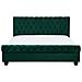 Letto Matrimoniale In Velluto Verde Stile Chesterfield 160x200cm Avallon - Foto miniatura 9