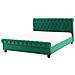 Letto Matrimoniale In Velluto Verde Stile Chesterfield 160x200cm Avallon - Foto miniatura 19