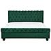 Letto Matrimoniale In Velluto Verde Stile Chesterfield 160x200cm Avallon - Foto miniatura 7