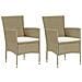 Sedie da Pranzo per Giardino 2 pz in Polyrattan Beige - Foto miniatura 1