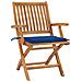 Sedie da Giardino 2 pz con Cuscini Blu Reale Massello di Teak - Foto miniatura 3