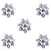 Fiori Di Natale Artificiali In Argento Confezione Da 5 Decorazioni Natalizie - Foto miniatura 6