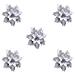 Fiori Di Natale Artificiali In Argento Confezione Da 5 Decorazioni Natalizie - Foto miniatura 1
