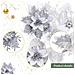 Fiori Di Natale Artificiali In Argento Confezione Da 5 Decorazioni Natalizie - Foto miniatura 4