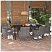 Set Da Pranzo Per Giardino 7 Pz Con Cuscini Polyrattan Grigio - Foto miniatura 1