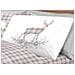 Completo Lenzuola Flanella Pensieri Delicati 100% Cotone Disegno Cervo Tartan Singolo Beige - Foto miniatura 6