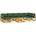Set Salotto Da Giardino 8pz Con Cuscini Verdi In Legno Massello - Foto miniatura 3