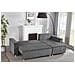 Cosy Divano Letto Angolare 4 Posti In Velluto A Coste Grigio - Foto miniatura 5