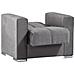 Divano Letto Jose, Poltrona Contenitore Da Salotto Trasformabile In Letto, Poltroncina Relax In Tessuto Imbottito Con Apertura Click-clack, 94x85h91 Cm, Grigio - Foto miniatura 4