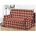 Copridivano Fodera Telo Protezione Divano Con Laccetti Fiocco Varie Fantasie Poltrona Scozz Bordeaux - Foto miniatura 1