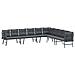 Set Panche Giardino Cuscini 4pz Nere Acciaio Verniciato Polvere - Foto miniatura 1