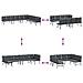 Set Panche Giardino Cuscini 4pz Nere Acciaio Verniciato Polvere - Foto miniatura 6