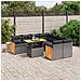 Set Divani Da Giardino 9 Pz Con Cuscini Nero In Polyrattan - Foto miniatura 1