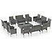 Set Divani Da Giardino 16 Pz Con Cuscini In Polyrattan Grigio - Foto miniatura 1