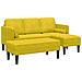 Divano Giardino con Panchina e Cuscini a Forma di L in Velluto Giallo,  Divano a Forma di L Giallo 173x131x67 cm in Velluto,  Panchina Gialla 113x57x39 cm in Velluto - Foto miniatura 1