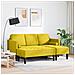 Divano Giardino con Panchina e Cuscini a Forma di L in Velluto Giallo,  Divano a Forma di L Giallo 173x131x67 cm in Velluto,  Panchina Gialla 113x57x39 cm in Velluto - Foto miniatura 3