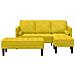 Divano Giardino con Panchina e Cuscini a Forma di L in Velluto Giallo,  Divano a Forma di L Giallo 173x131x67 cm in Velluto,  Panchina Gialla 113x57x39 cm in Velluto - Foto miniatura 4