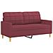 Set di Divani 3 pz con Cuscini Rosso Vino in Tessuto - Foto miniatura 3