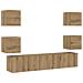 Mobili TV a Parete 6 pz Rovere Artigianale Legno Multistrato - Foto miniatura 1