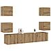 Mobili TV a Parete 6 pz Rovere Artigianale Legno Multistrato - Foto miniatura 2