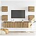 Mobili TV a Parete 6 pz Rovere Artigianale Legno Multistrato - Foto miniatura 3