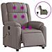 Poltrona Massaggiante Reclinabile Elettrica Tortora in Tessuto - Foto miniatura 1
