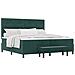 Letto Box Spring con Materasso e Panca Verde Scuro 200x200 cm Velluto - Foto miniatura 1